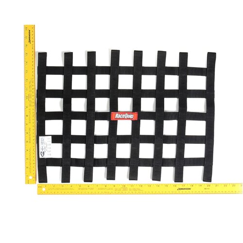 RaceQuip Window Nets Sfi Net, 15 X 21 Sfi Ribbon Net Black