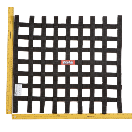 RaceQuip Window Nets Sfi Net, 21 X 24 Sfi Ribbon Net Black