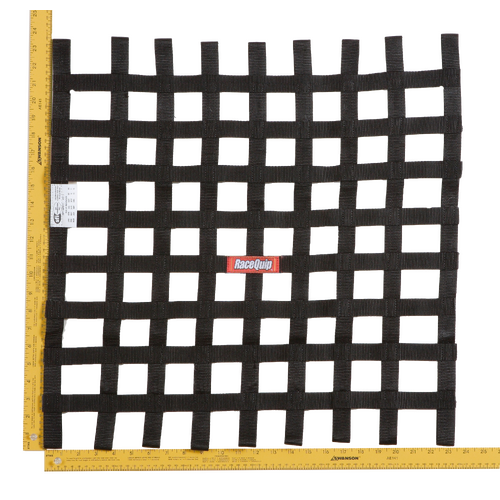 RaceQuip Window Nets Sfi Net, 24 X 24 Sfi Ribbon Net Black