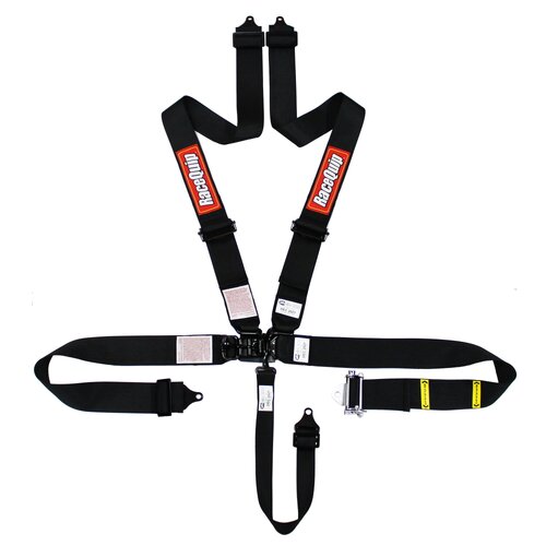 RaceQuip Belts Latch And Link, L & L 5Pt Ratchet Harness Black