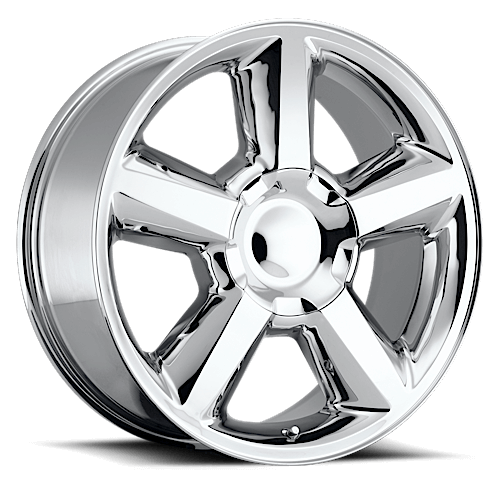 REV Wheels Wheel, 580 Series Series, Cast Aluminium, 22 in. Dia., 9 in. Width, 32 mm Offset, 6x5.5 in. Bolt Pattern, Chrome, Each