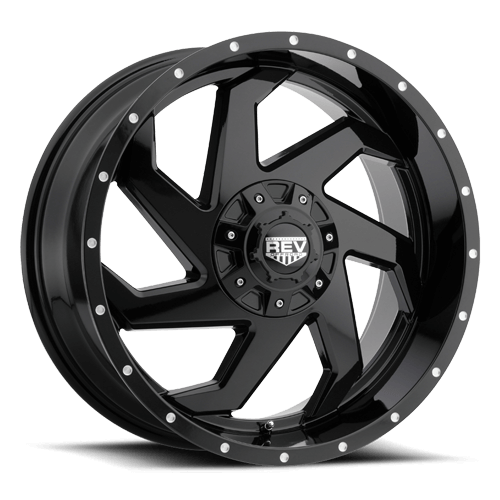 REV Wheels Wheel, 895 Series Series, Cast Aluminium, 17 in. Dia., 9 in. Width, Zero Offset, 6x5.5 / 6x5.31 in. Bolt Pattern, Black and Machined, Each
