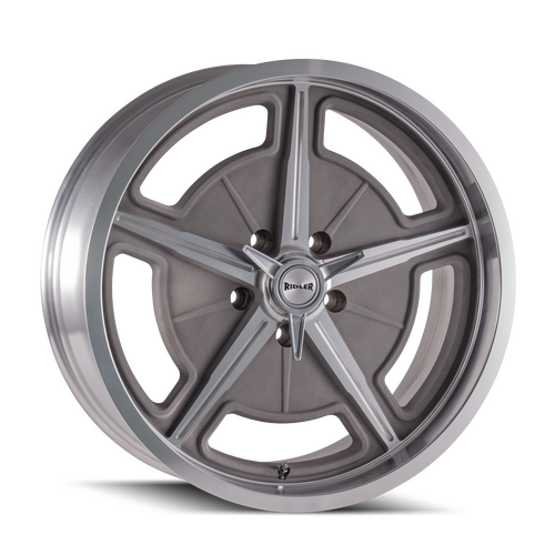 Ridler 605 Wheel, Matte As-Cast Machined, Grey, 20X10, 5-114.3 Bolt Circle, 5.5 Backspace, 83.82 Bore, Each