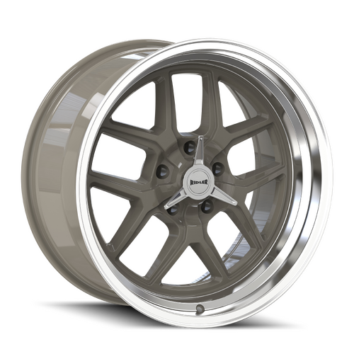 Ridler 610 Wheel, Gloss Grey Polished, Grey, 20X10, 5-120.65 Bolt Circle, 5.5 Backspace, 83.82 Bore, Each