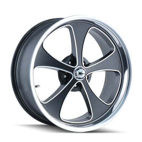 Ridler 645 Wheel, Matte Black Machined And Polish, Black Machined, 20X10, 5-120.65 Bolt Circle, 5.5 Backspace, 83.82 Bore, Each