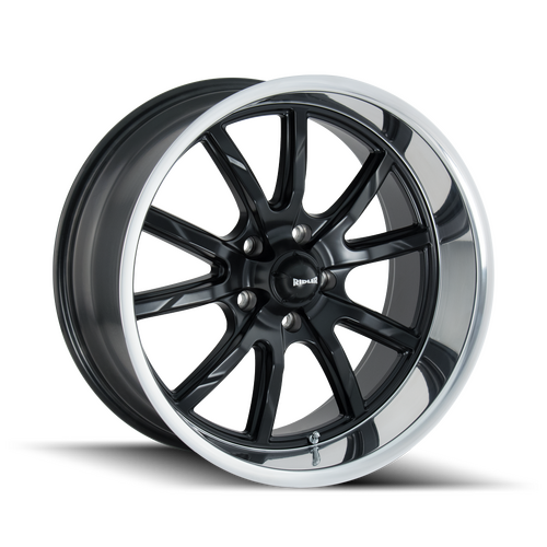 Ridler 650 Wheel, Matte Black Polished, Black, 15X8, 5-114.3 Bolt Circle, 4.5 Backspace, 83.82 Bore, Each