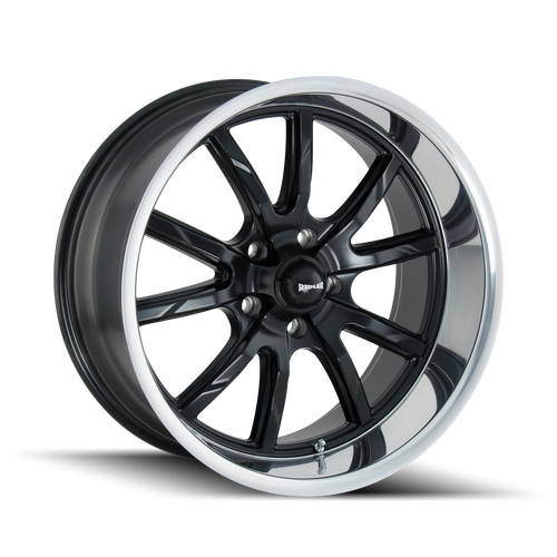 Ridler 650 Wheel, Matte Black Polished, Black, 17X7, 5-120.65 Bolt Circle, 4 Backspace, 83.82 Bore, Each