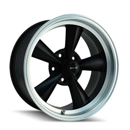 Ridler 675 Wheel, Matte Black Machined, Black Machined, 17X7, 5-114.3 Bolt Circle, 4 Backspace, 83.82 Bore, Each