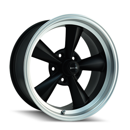 Ridler 675 Wheel, Matte Black Machined, Black Machined, 17X8, 5-120.65 Bolt Circle, 4.5 Backspace, 83.82 Bore, Each