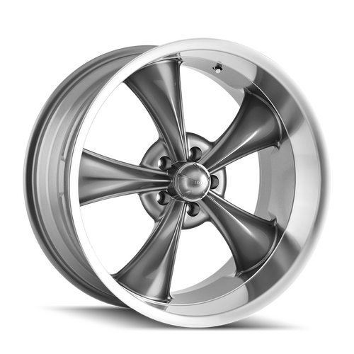 Ridler 695 Wheel, Gloss Grey Machined, Grey, 20X10, 5-120.65 Bolt Circle, 5.5 Backspace, 83.82 Bore, Each