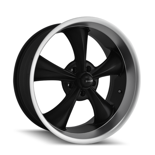 Ridler 695 Wheel, Matte Black Machined, Black Machined, 17X7, 5-114.3 Bolt Circle, 4 Backspace, 83.82 Bore, Each