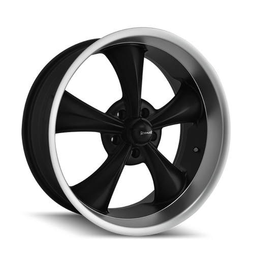 Ridler 695 Wheel, Matte Black Machined, Black Machined, 18X8, 5-120.65 Bolt Circle, 4.5 Backspace, 83.82 Bore, Each