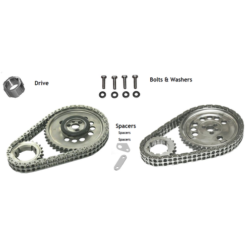 Rollmaster, Timing Chain Set, Chev V8 Gen Iii Ls7 Double Row With Torrington - 3 Bolt Nitrided, Kit