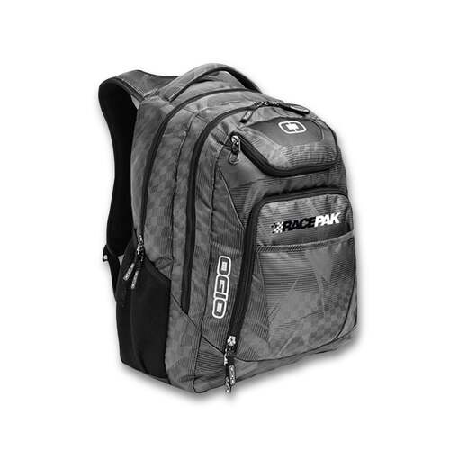 Racepak Backpack, Racepak Backpack w/ Dual Main Compartments And An Ultra-Padded Air Mesh Back. (Black/Silver), Raceday Gray