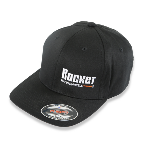 Rocket Racing Wheels Rrh1-B-Lg-XL Logo Hat Flexfit Large/X Large, Black
