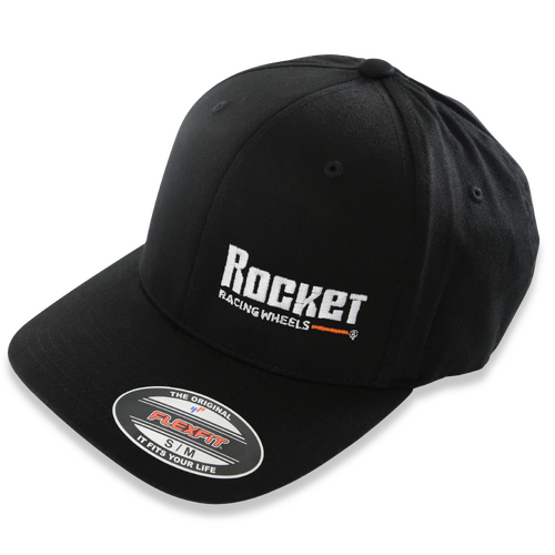 Rocket Racing Wheels Rrh1-B-Sm-Md Logo Hat Flexfit Small/Medium, Black