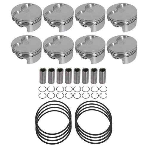 RaceTec Piston & Ring Set, Nitride Top ring, SB Ford 347 20deg , Flat Top, 0.03 Oversize, 4.030 Bore, 3.400 Stroke, 1.090