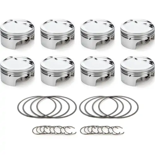RaceTec Piston & Ring Set, Nitride Top ring, SB Chrysler 340/360, Flat Top, 0.03 Oversize, 4.030 Bore, 4.000 Stroke, 1.457 Comp, Kit