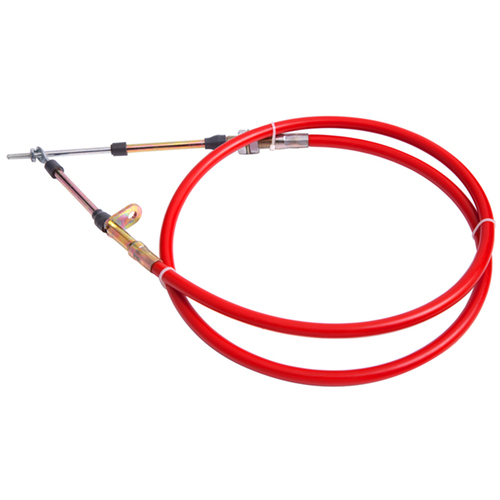 RTS Shifter Cable, Super Duty, 3 ft. Length, Morse Style, Eyelet/Threaded Ends, Red, Each