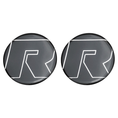 RTS Axle Decal Stick-on, Plastic Moulded, White Lettering, Pair