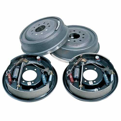 RTS Drum Brake Kit, Complete 11 in. Big Ford Early, Ford 9 in universal, , 5 x 4.5 & 5 x 4.75"Bolt Circle, Backing Plates with brakes, Set