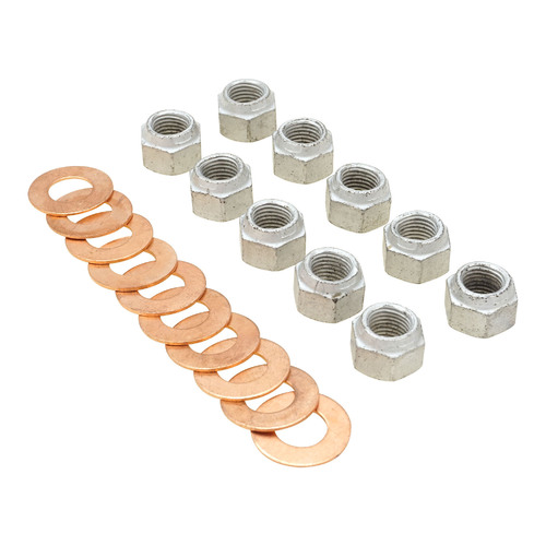 RTS OE, Diff Centre Nut and Washer Kit, Ford, 8 & 9 inch, Nuts & Copper Sealing Washers, Set of 10