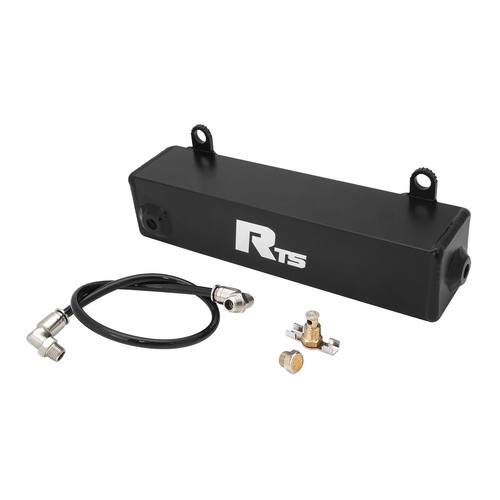 RTS Transmission Overflow Catch Can, Ford C4, Rectangular, 1.0L Capacity, Aluminium, Black Powdercoated