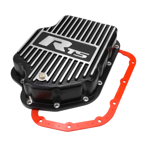 RTS Transmission Pan, Deep, Aluminium, Finned Black Powdercoat, GM, TH400, Kit