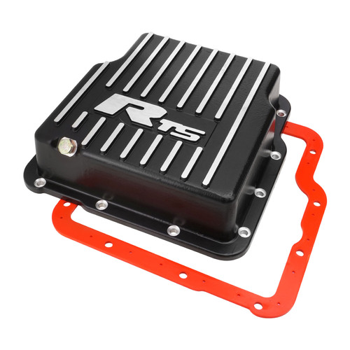 RTS Transmission Pan, Deep, Aluminium, GM Trimatic Holden, Commodore, Finned, Black Powdercoat, Kit