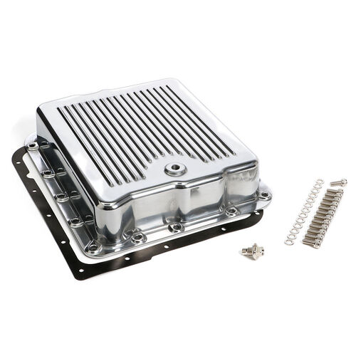 RTS Transmission Pan, Stock Depth, Aluminium, Polished, Finned, Chev, Holden Commodore, 700R4, 4L60,4L65E , Each