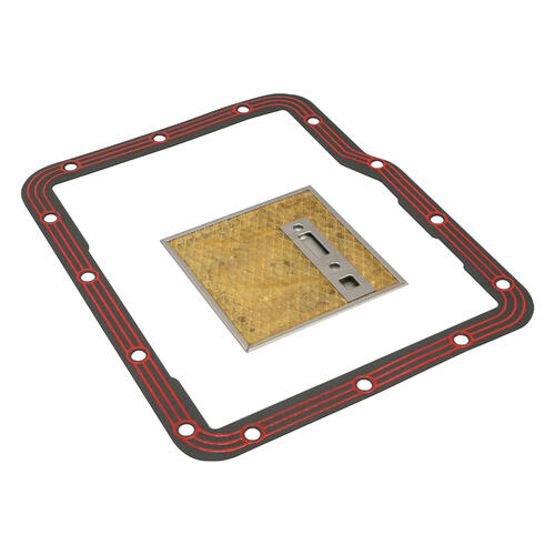 RTS Transmission Filter Service Kit, GM Powerglide, Filter + 2 Gaskets, Pan Gasket, Silicone Bead w/Steel Core, LubeLocker Style, 1.25mm Thick, Kit