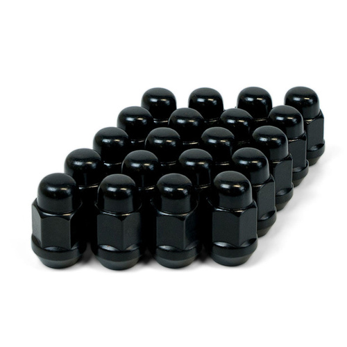 SAAS Wheel Nut, Acorn Bulge, 7/16, Black, 35mm, Each