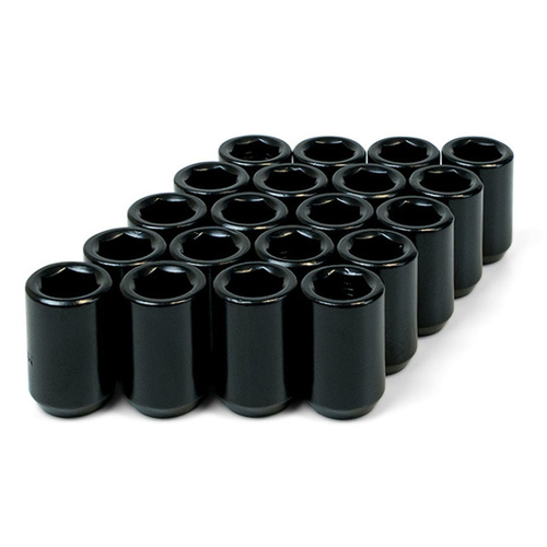 SAAS Wheel Nut, Internal Hex 1/2 Black 33mm, Each