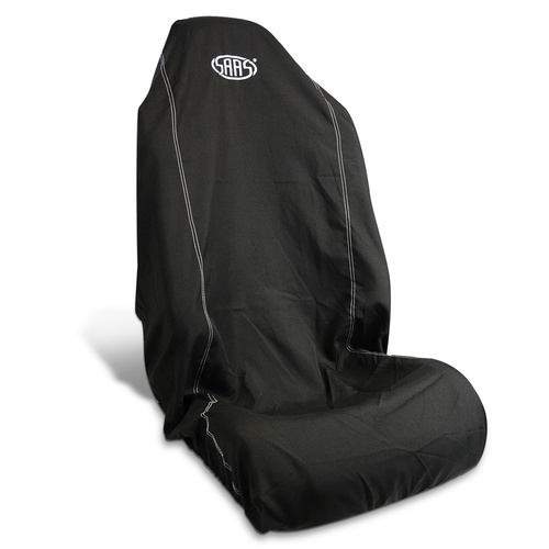 SAAS Seat Cover Throw Black Saas White Logo Large 1Pc