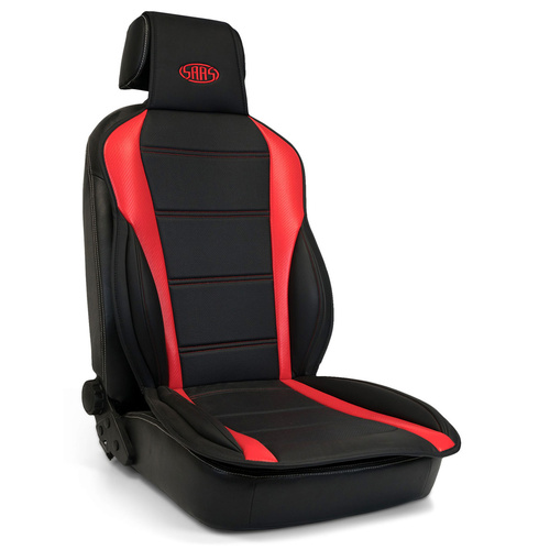 SAAS Seat Sports Cushion Pu Blk-Red Large With Logo
