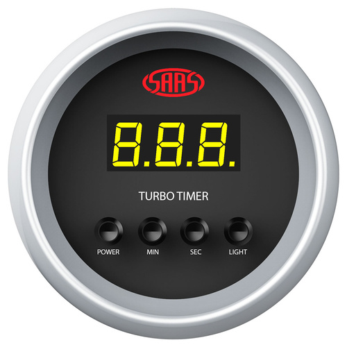 SAAS Digital Turbo Timer 52mm Black Series 2, Each