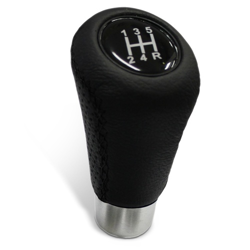 SAAS Leather Gear Knob Black-Black Stitch With 8 Shift Patterns, Set