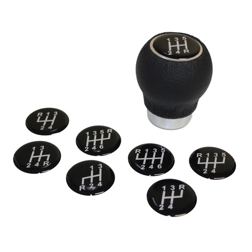 SAAS Leather Gear Knob Black Ball With 8 Shift Patterns, Set