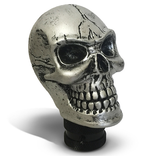 SAAS Skull Gear Knob Silver, Each
