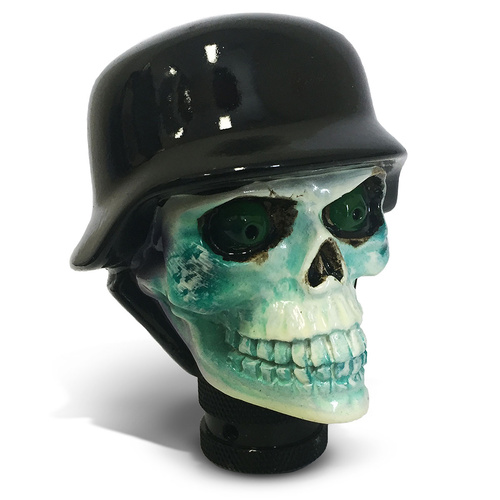 SAAS Skull Gear Knob With Helmet White, Each