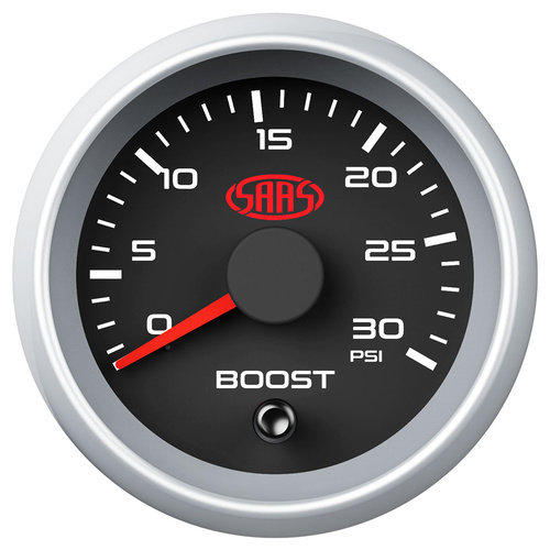 SAAS Boost Gauge Diesel 0-30 Psi Series2 52mm Black, Each