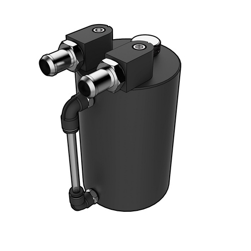 SAAS Oil Catch Tank Round Black Billet 500Ml