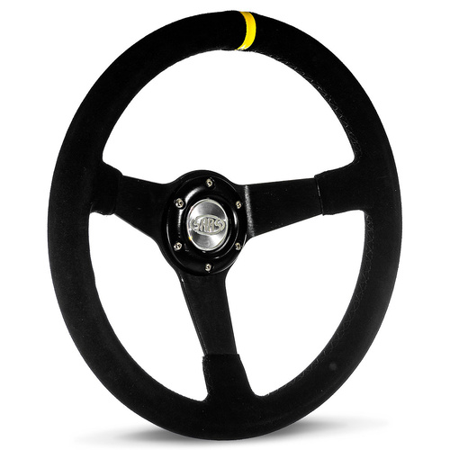 SAAS Steering Wheel Suede 14 in. Drifter Black Spoke, Each