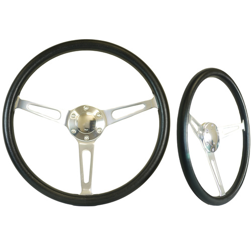 SAAS Steering Wheel Classic Polyurethane, 50 mm Deep Dish Polished Spoke 15'