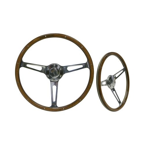 SAAS Steering Wheel Classic Wheel - Brushed Aluminium w/Slots
