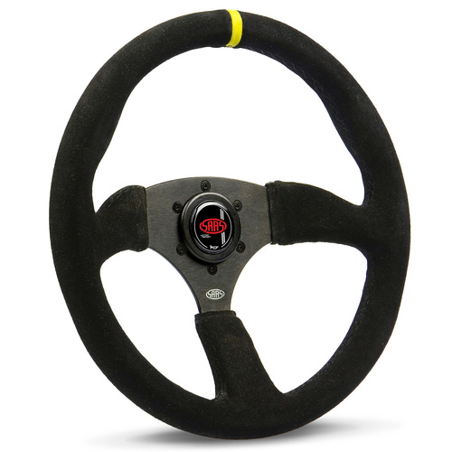 SAAS Steering Wheel Suede 14 in. Tokyo Motorsport Black Spoke + Indicator, Each