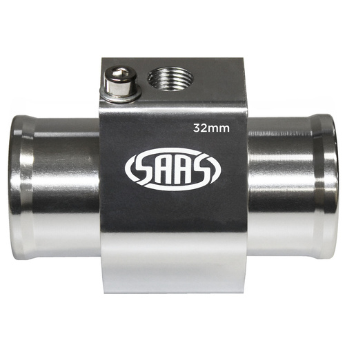 SAAS Water Temp Adapter Rad Hose 32mm Aluminium, Each
