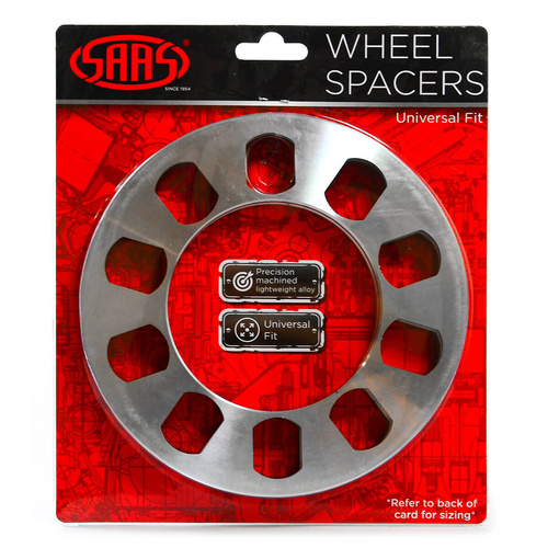 SAAS Wheel Spacer, Universal, 5 Stud, 5mm, Alloy, Pair