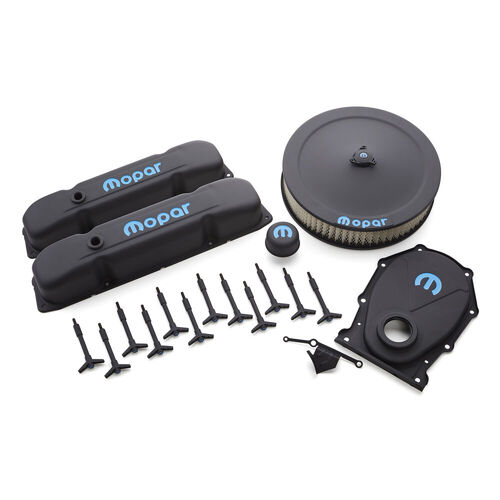 Proform , MOPAR Big Block Engine Dress-Up Kit, Black Crinkle with Signature Blue MOPAR Emblems