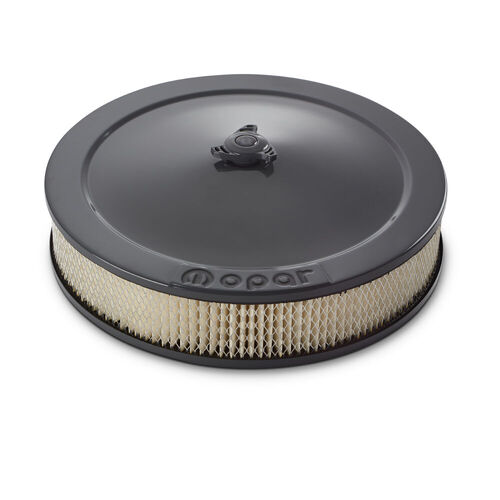 Proform , MOPAR Classic Style Air Cleaner w/ Center Nut, Shark Gray; Black MOPAR Emblem